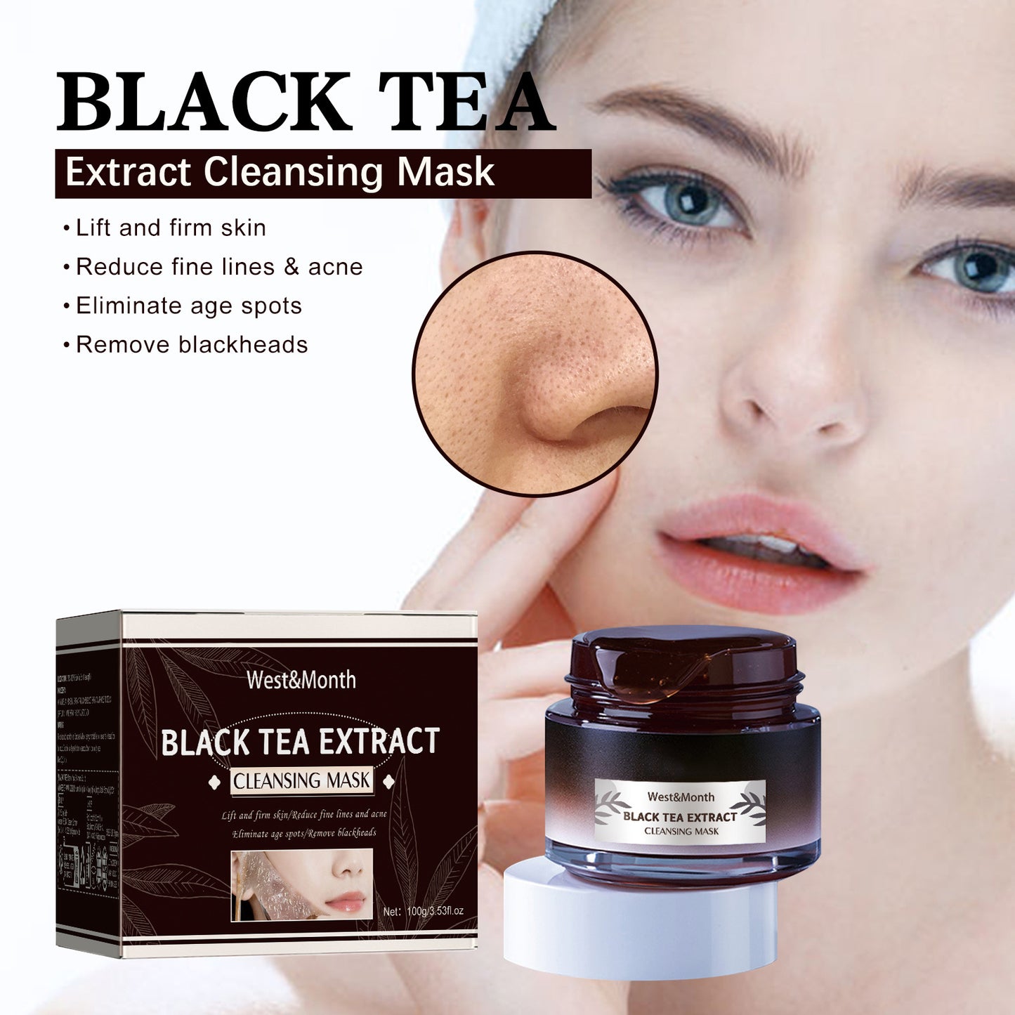 Masque Éclat au Thé Noir : Purification et Rajeunissement