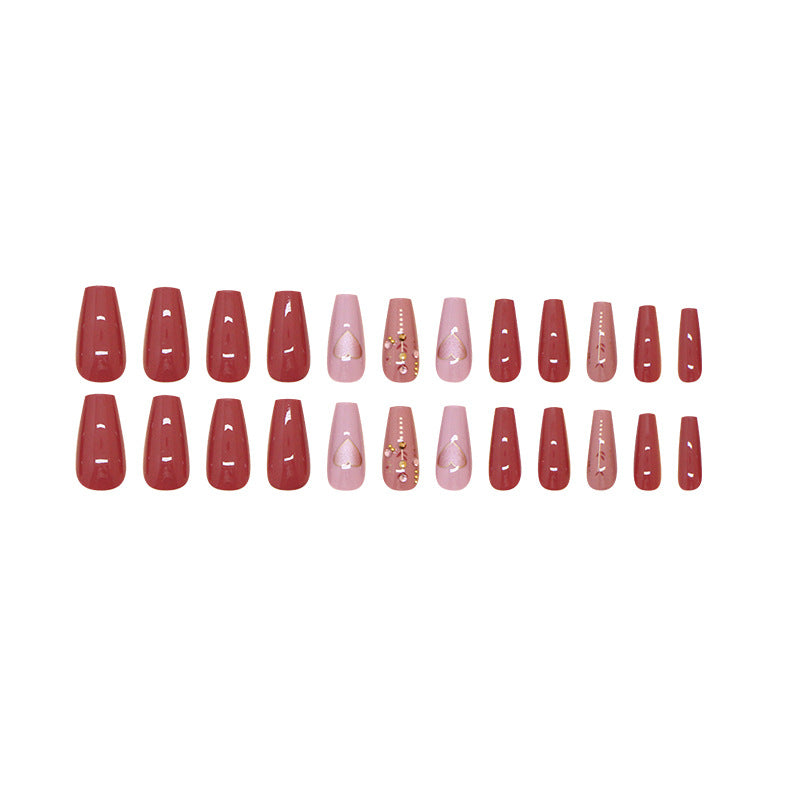 Press on nails faux ongles Nail Art bordeaux