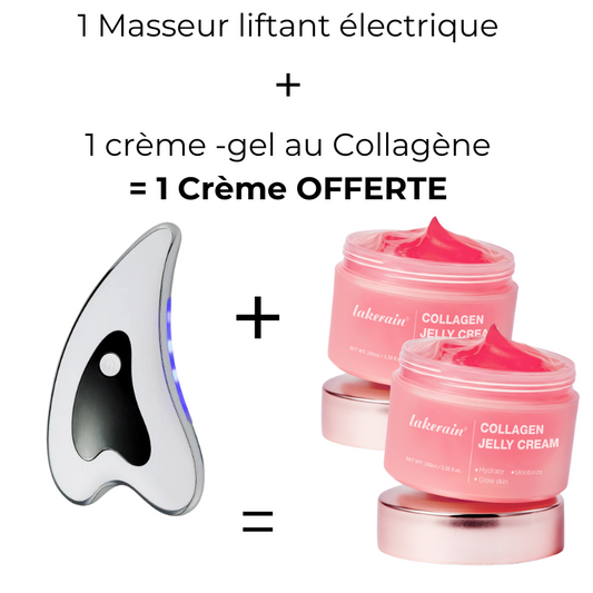 Pack Beauté Ultime : Masseur Liftant Visage + 1 crème  Collagène = 1 crème Offerte !